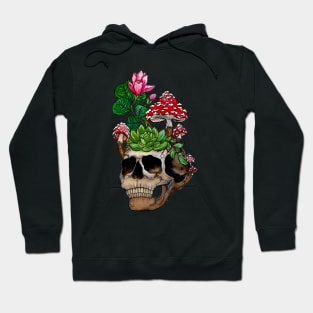 Skull Plant Flowers Mushroom T-shirt Hoodie